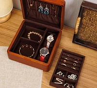 Exquisite solid Wood Jewelry Box, Double Interior Jewelry Box, Watch Ring Earring Bracelet Necklace Storage Box