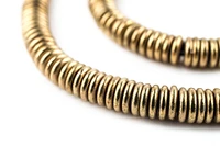 Brass Heishi Beads - Full Strand of Fair Trade Beading Supplies - The Bead Chest (6mm, Brass)