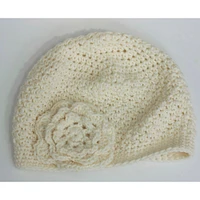 Hand Crocheted Flower Cloche Hat, Woman's Winter Hat