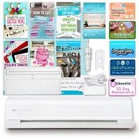 Silhouette White Cameo 5 w/ Advanced Blade Pack, 38 Oracal Sheets, Siser HTV