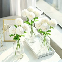 12 Pcs Silk Chrysanthemum Ball Flowers: Bridal Bouquet & Home Décor Set