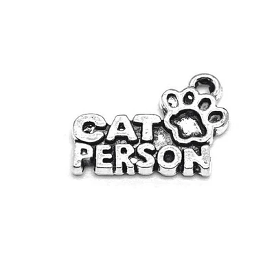 4, 20 or 50 Pieces: Silver Cat Person Pet Charms