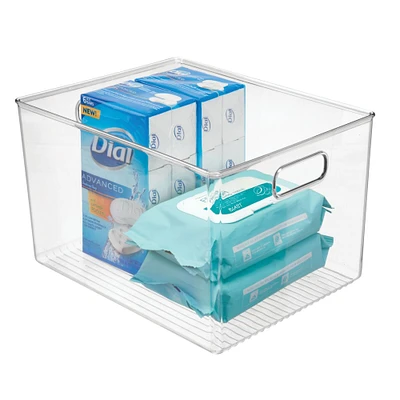 mDesign Plastic Bathroom Vanity Storage Organizer Bin with Handles