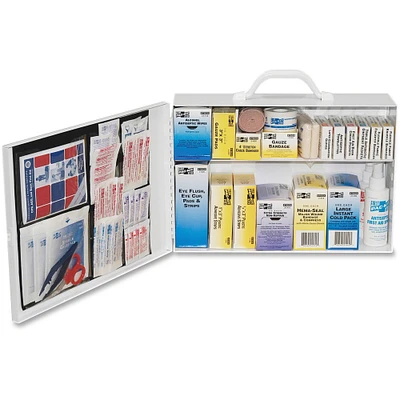 Pac-Kit 75-Person Two-Shelf Industrial First Aid Station, Steel Cabinet, 443 Pieces