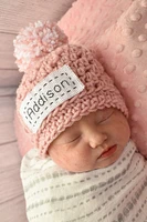 Personalized Baby Hat, Newborn Baby Hat, Baby Announcement, Coming Home Hat, Baby Shower Gift, New Baby Gift