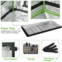 Indoor Hydroponic Grow Tent with Observation Window and Floor Tray