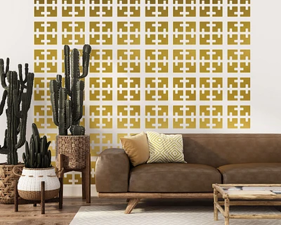 Mid Century Modern Wall Decals, Southwestern Breeze Block Pattern, Geometric Decal