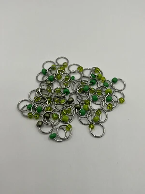 Green Snag-Free Handmade Closed O Ring Stitch Markers for Knitting - Choose your quantity!