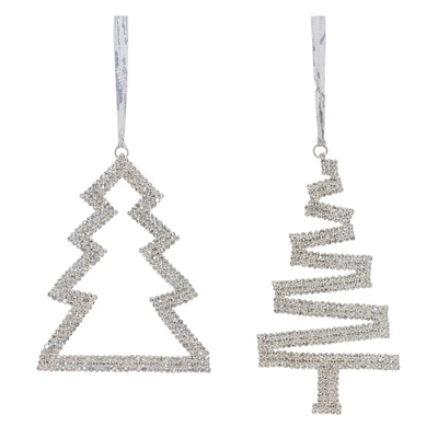 Melrose Set of 6 Jewel Tree Christmas Ornaments 5.75"