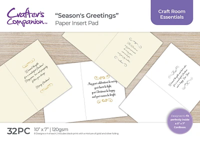 Crafter's Companion Insert Pad 10"X7"-Season's Greetings( Gold & Silver)