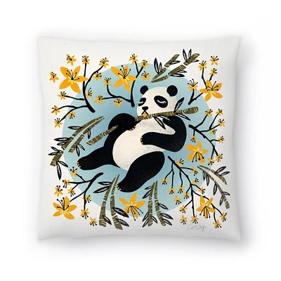 Blue Yellow Panda Vibes by Cat Coquillette Throw Pillow - Americanflat