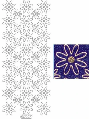 Starform Deco Stickers - Daisies - Glitter Violet