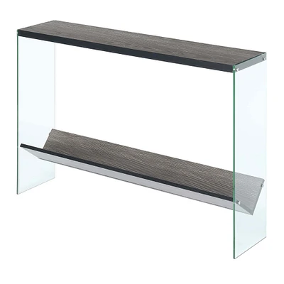 SoHo Glass V Console Table with Shelf