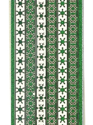 Starform Deco Stickers - Snowflake Border - Glitter Green
