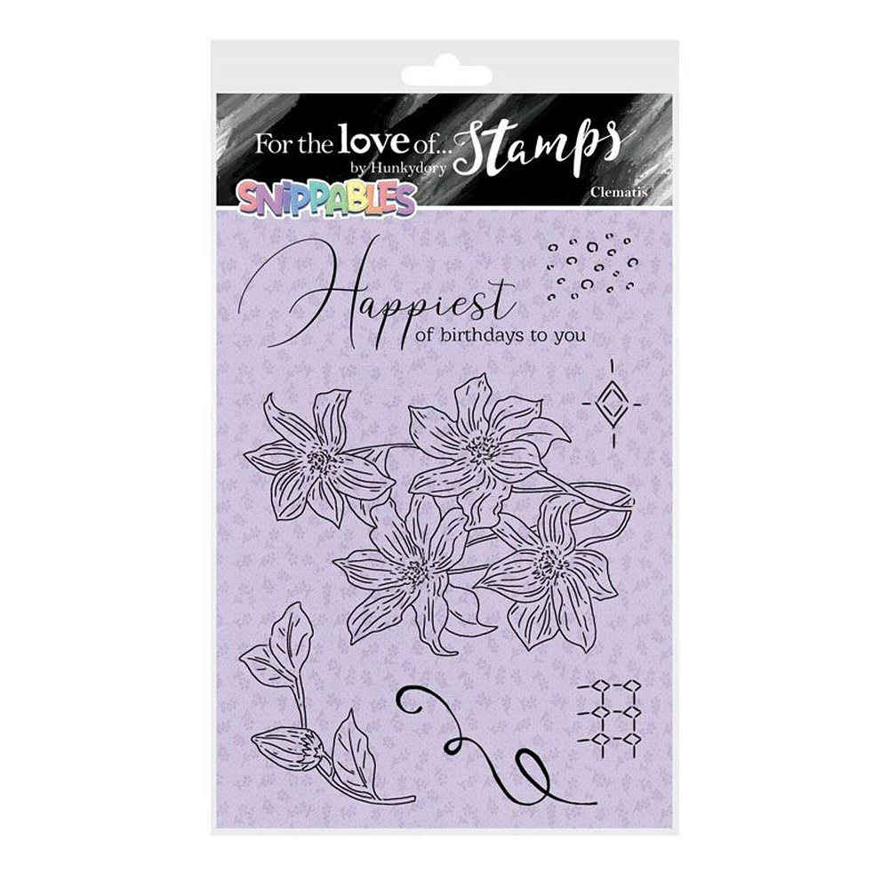 Hunkydory Crafts For the Love of Stamps - Floral Favourites Snippables - Clematis