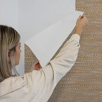 Tempaper & Co. Moire Dots Removable Peel and Stick Wallpaper, Toasted Turmeric, 28 sq. ft.