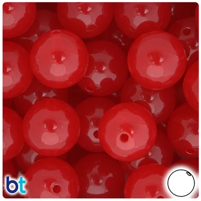 BeadTin Red Translucent 20mm Round Plastic Craft Beads (10pcs)