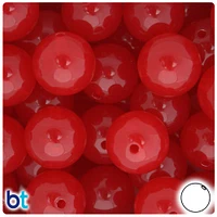 BeadTin Red Translucent 20mm Round Plastic Craft Beads (10pcs)