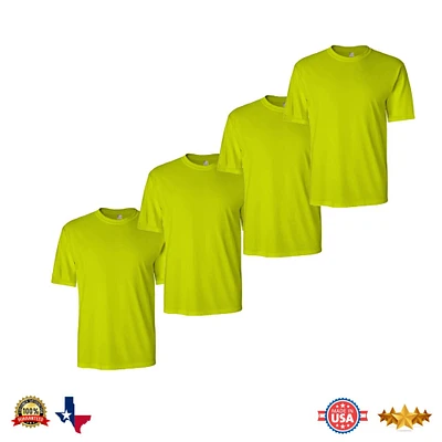 Short Sleeve Safety Shirts | Ropa de trabajo de manga corta | Work Shirts for Men | High Visible Construction T-shirts | Safety Green T-shirt | Safety Tee for Ultimate Protection| Radyan's Long Sleeve | RADYAN