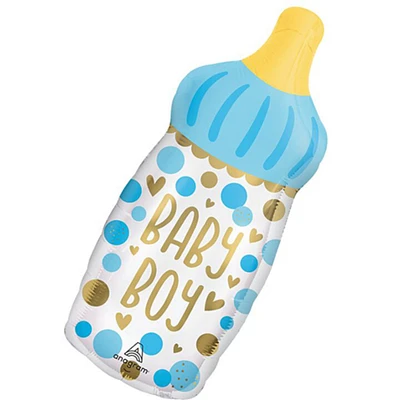 Baby Boy Bottle Super Shape Foil Balloon - 31"