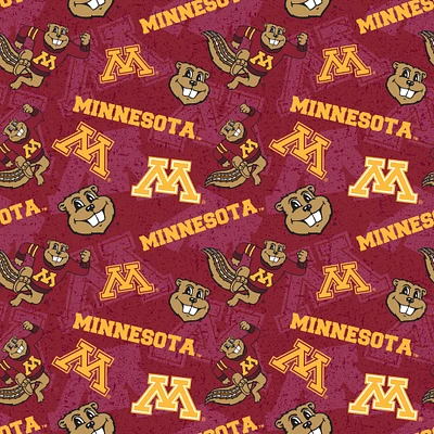 Sykel Enterprises-University of Minnesota Cotton Fabric-Minnesota Golden Gophers Tone On Tone Cotton Quilting Fabric