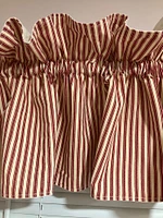 Red and White Striped Lined Valance