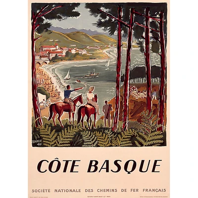 Cote Basque Vintage French Travel Poster Prints
