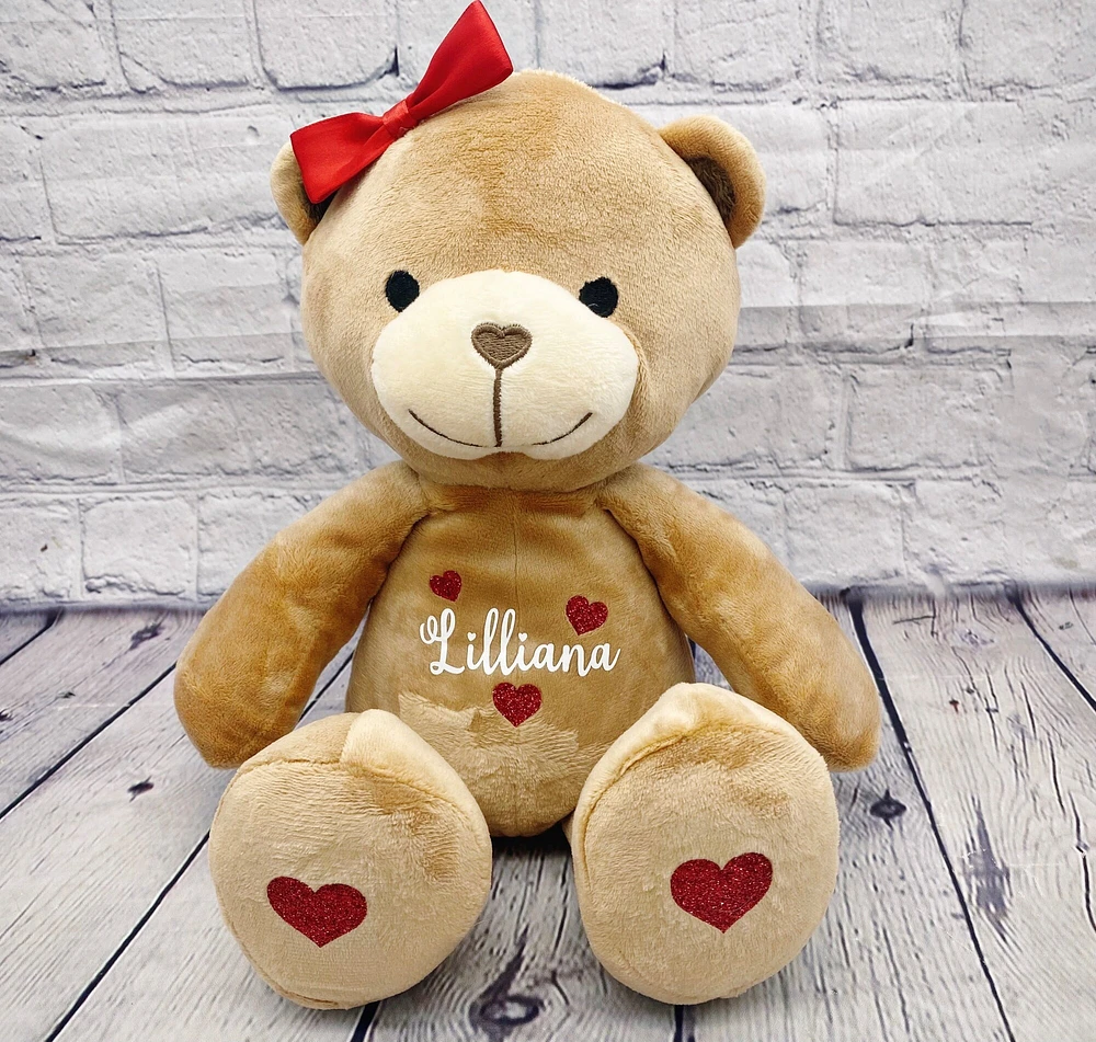 Personalized Teddy Bear Plush, custom name stuffed animal