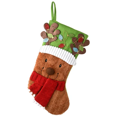 National Tree Company 20" Be Merry Collection Novelty Teddy Bear Stocking