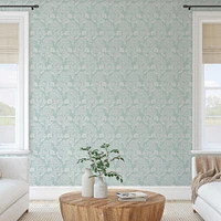 Tempaper & Co. Floral Damask Peel and Stick Wallpaper, Mint, 28 sq. ft.