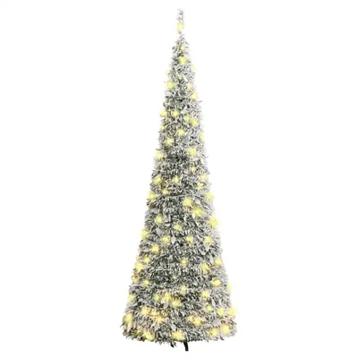 Flocked Snow Christmas Tree with 50 LEDs