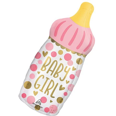 Baby Girl Bottle Super Shape Foil Balloon - 31"