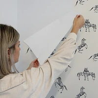 Tempaper & Co. x Novogratz Zebras In Love Waverly White Peel and Stick Wallpaper