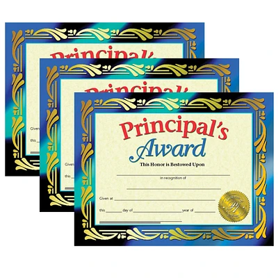 Principal's Award Certificate, 8.5" x 11", 30 Per Pack, 3 Packs