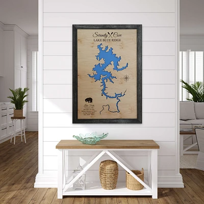 Gifts for Men - Custom Lake Map, Cabin Lake Map, Family Cabin Art, Lake House Wall Art