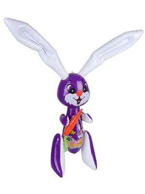 Large 40" Dark Purple Inflatable Easter Bunny Rabbit With Carrot Toy Decoration