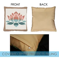 Zen Lotus Decorative Flower Indoor/Outdoor Pillow Cover (set of 2)