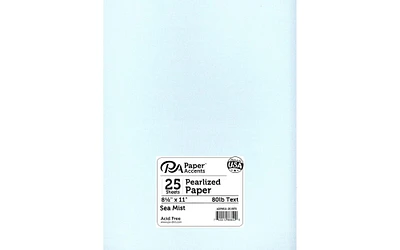 Paper Pearlized 8.5x11 80lb 25pc Sea Mist