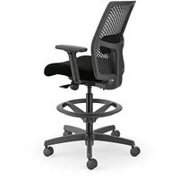 Hon Ignition ReActiv Low-Back Task Stool - Black Foam Seat - Black Frame - Low Back - 5-star Base - Armrest