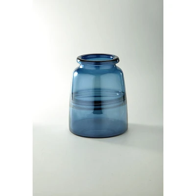CC Home Furnishings Glass Bud Flower Vase - 9.5” - Blue