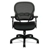Basyx by Hon Wave Mesh Mid-Back Task Chair, Supports up to 250 lbs., Black Seat/Black Back, Black Base