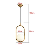 Kitcheniva Modern Glass Ball Pendant Light Gold Hanging Lamp Fixture