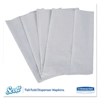 Scott Tall-Fold Dispenser Napkins, 1-Ply, 7 x 13.5, White, 500/Pack, 20 Packs/Carton