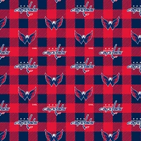 Sykel Enterprises NHL Team Fleece Blanket Fabric-Washington Capitals Buffalo Plaid Fleece Fabric