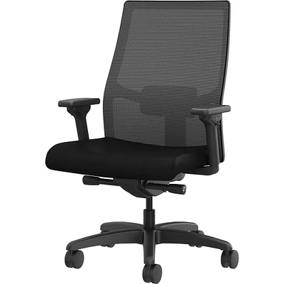Hon Ignition 2.0 Mid-back Big & Tall Task Chair - Black Foam Seat - Black Back - Black Frame - Mid Back - 5-star Base