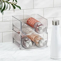 mDesign Plastic Free-Standing Stackable Water Bottle Storage Rack