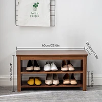 Kitcheniva 2-Tier Wooden Shoe Rack Storage