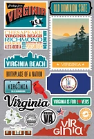 Reminisce Jet Setters 3.0 Dimensional Stickers-Virginia