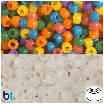 BeadTin Mixed Sunshine 9mm Barrel Plastic Pony Beads (200pcs)