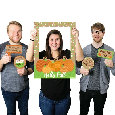 Big Dot of Happiness Pumpkin Patch - Fall, Halloween or Thanksgiving Party Photo Booth Picture Frame and Props - Printed on Sturdy Material